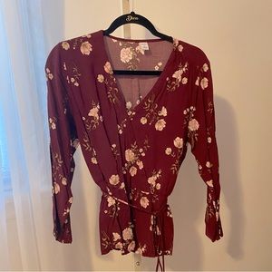 Great for Fall! Faux wrap flower top from Old Navy